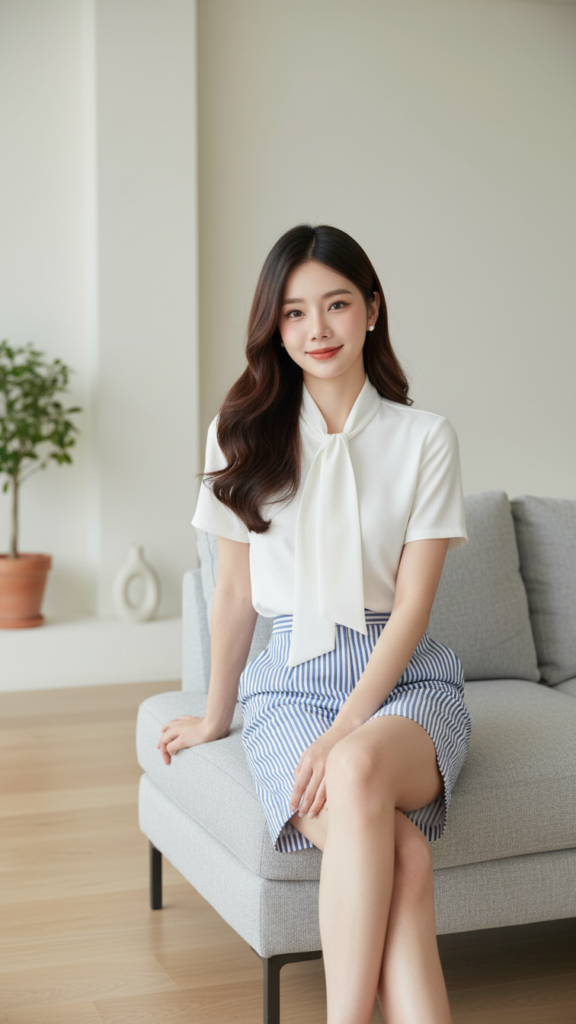 Chân dung cô gái châu Á thanh lịch trong không gian tối giản tuyệt đẹp