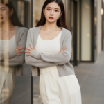 Chân dung thanh lịch của cô gái Á Đông trẻ trung giữa phố hiện đại