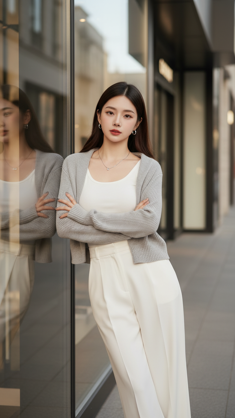 Chân dung thanh lịch của cô gái Á Đông trẻ trung giữa phố hiện đại