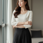 Chân dung sắc nét của cô gái trẻ với phong cách thanh lịch và hiện đại