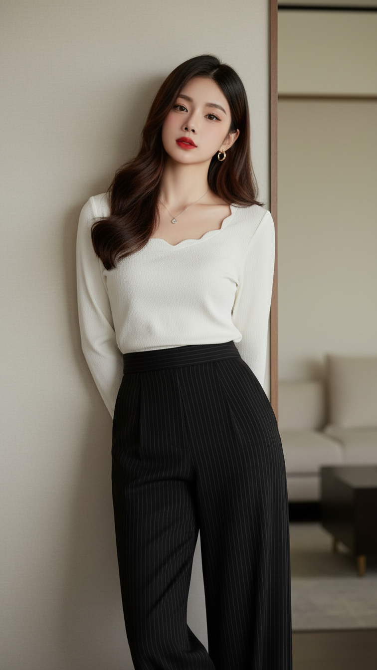 Chân dung cô gái trẻ đầy tự tin trong không gian hiện đại và thanh lịch