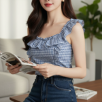 Chân dung cô gái trẻ thanh lịch với phong cách giản dị trong không gian hiện đại