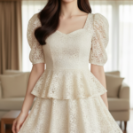 Chân dung thực tế của cô gái trẻ với phong cách thanh lịch và tự tin