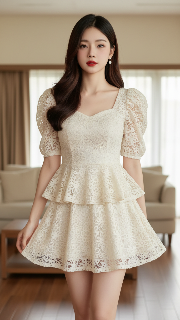 Chân dung thực tế của cô gái trẻ với phong cách thanh lịch và tự tin