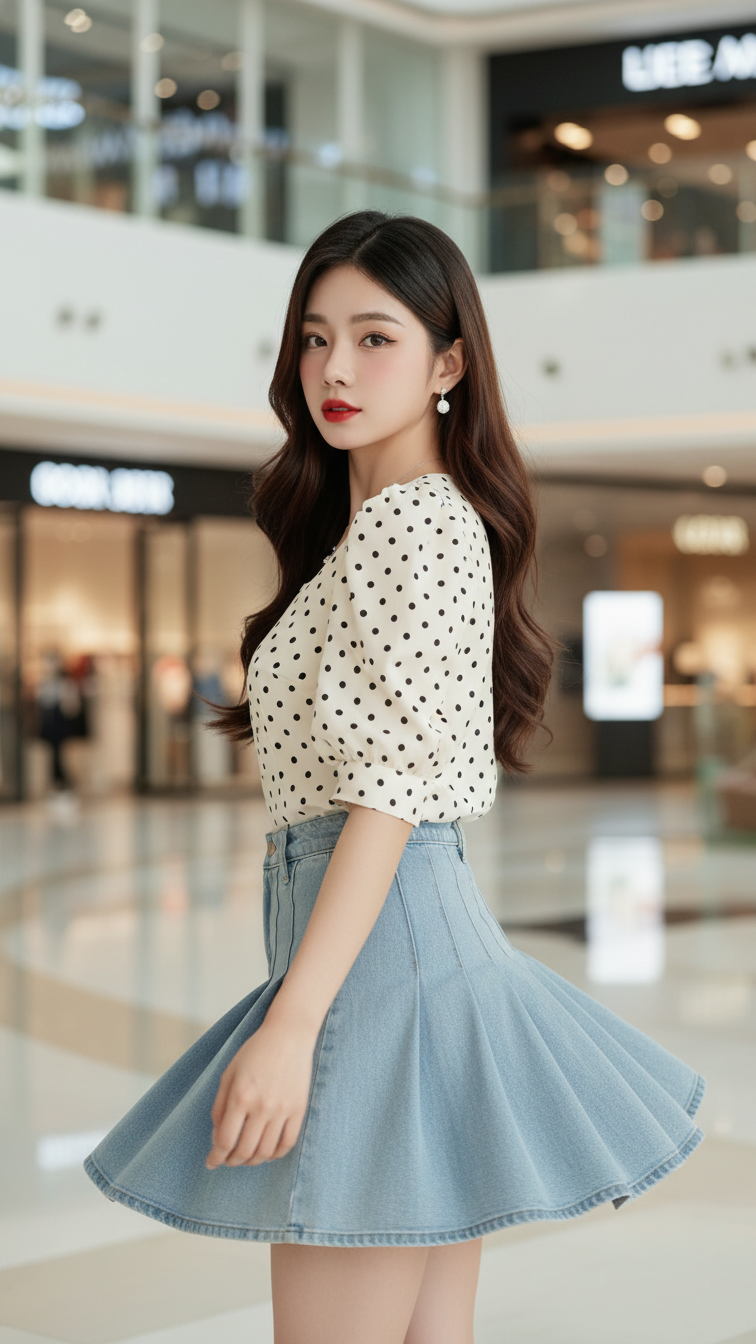 Chân dung người phụ nữ trẻ phong cách thanh lịch trong không gian hiện đại