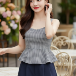 Chân dung thanh lịch của cô gái trẻ giữa không gian cà phê sang trọng