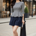 Chân dung cô gái trẻ thanh lịch tại phố thị sang trọng và hiện đại