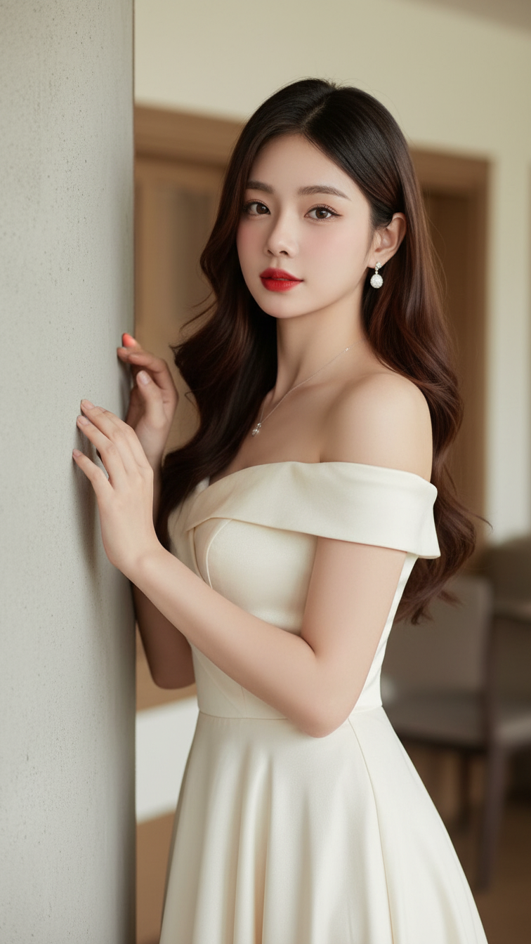 Vẽ chân dung thực tế của cô gái trẻ theo hình mẫu gốc không chỉnh sửa