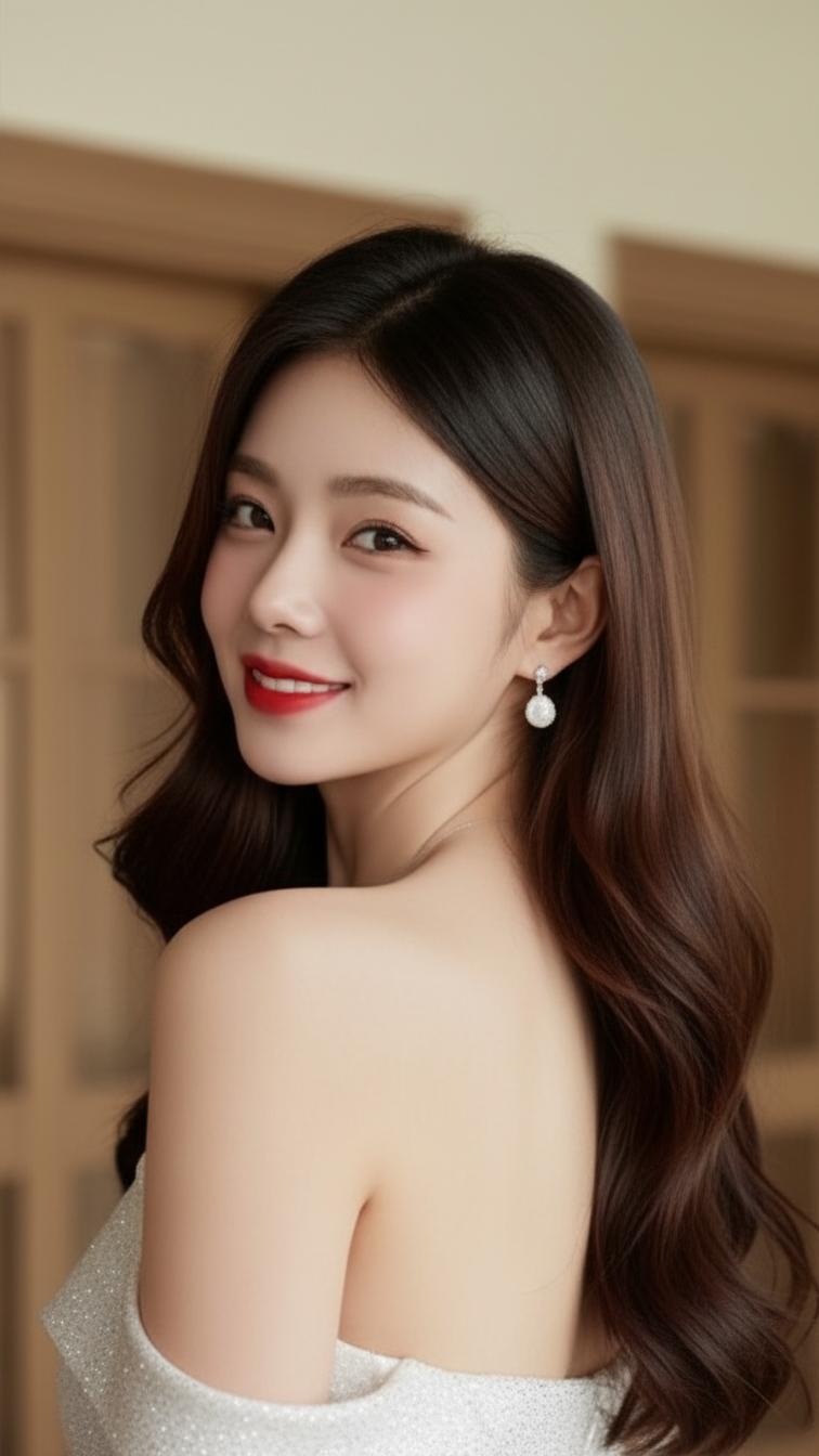 Vẽ chân dung cô gái trẻ với nụ cười tinh nghịch và nét mặt giống hệt ảnh gốc