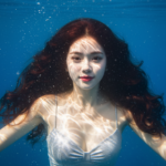 Chân dung người phụ nữ trẻ dưới nước với vẻ đẹp thuần khiết và tự nhiên