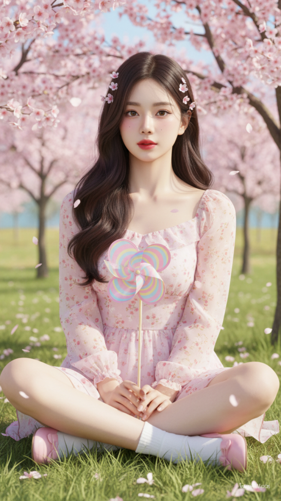 Vẽ chân dung nữ xinh đẹp mùa xuân với vẻ đẹp trong sáng và tự nhiên