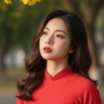 Ghi lại khoảnh khắc chân thực với chân dung gái trẻ trong trang phục áo dài Việt Nam