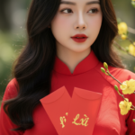 Chân dung chân thực của cô gái trong tà áo dài Việt Nam dưới ánh nắng tự nhiên