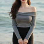 Tạo chân dung đẹp của cô gái trẻ bên biển với phong cách hiện đại và ấn tượng