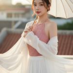 Bức chân dung nữ trẻ trung với vẻ đẹp ngọt ngào dưới ánh nắng vàng