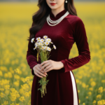 Bức chân dung thanh lịch của cô gái Việt Nam giữa cánh đồng hoa tươi đẹp