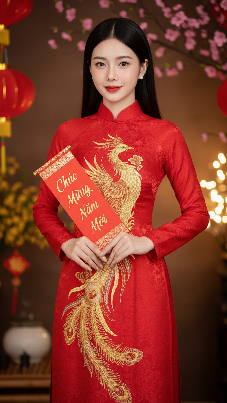 Vẻ đẹp dịu dàng của người phụ nữ Việt trong trang phục áo dài truyền thống ngày Tết