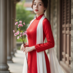 Sắc đỏ truyền thống nhu hòa cùng vẻ đẹp tự tin thanh lịch trong thời trang ao dài