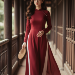 Nét đẹp trong tà áo dài giữa không gian gỗ truyền thống Việt Nam