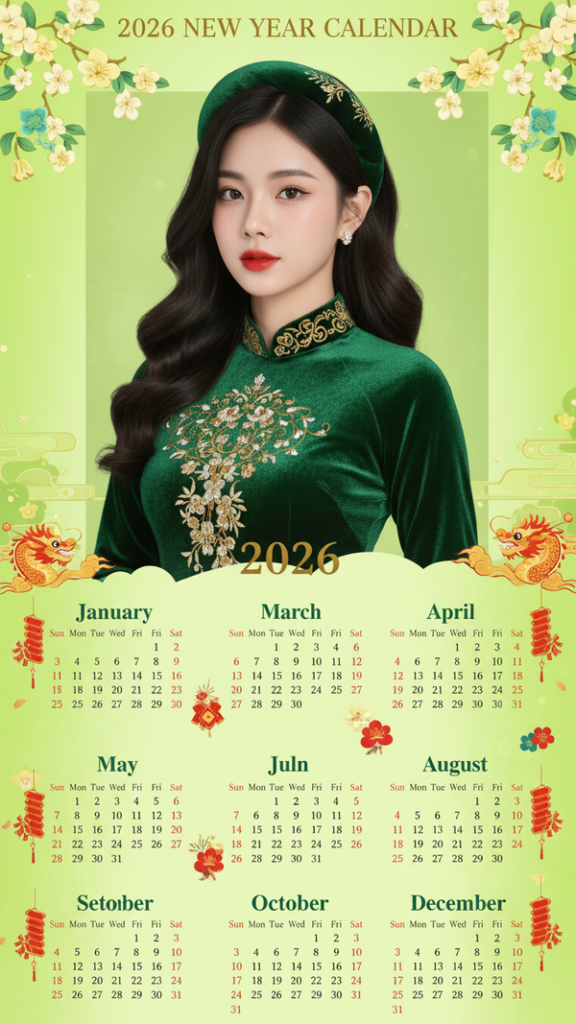 Lên lịch tận hưởng Tết 2026 với lịch tháng sáng tạo và thiết kế độc đáo
