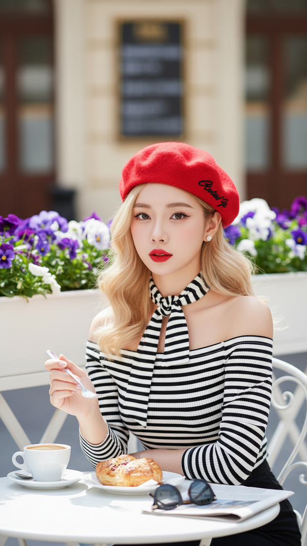 Khám Phá Phong Cách Âu Với Cô Gái Tại Quán Cafe Ngoài Trời