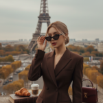Chân dung thời trang của cô gái trẻ giữa phong cảnh Paris lãng mạn và sang trọng