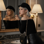 Khám Phá Phong Cách 90s Qua Hình Ảnh Cô Nàng Thời Thượng Trong Phòng Khách Sang Trọng