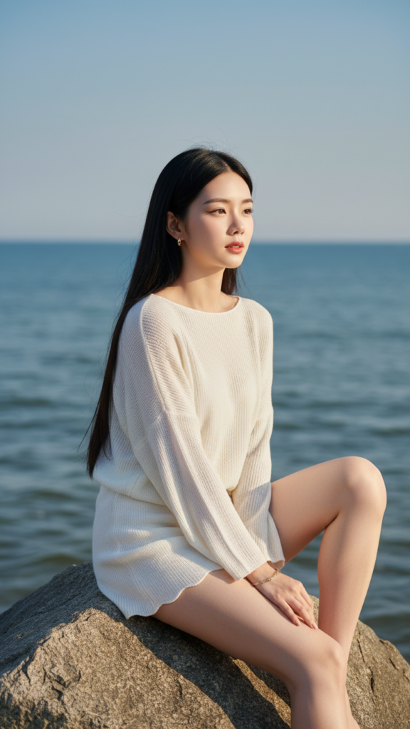 Chân dung cô gái trẻ bên bờ biển – Nét đẹp tự nhiên và phong cách thanh lịch