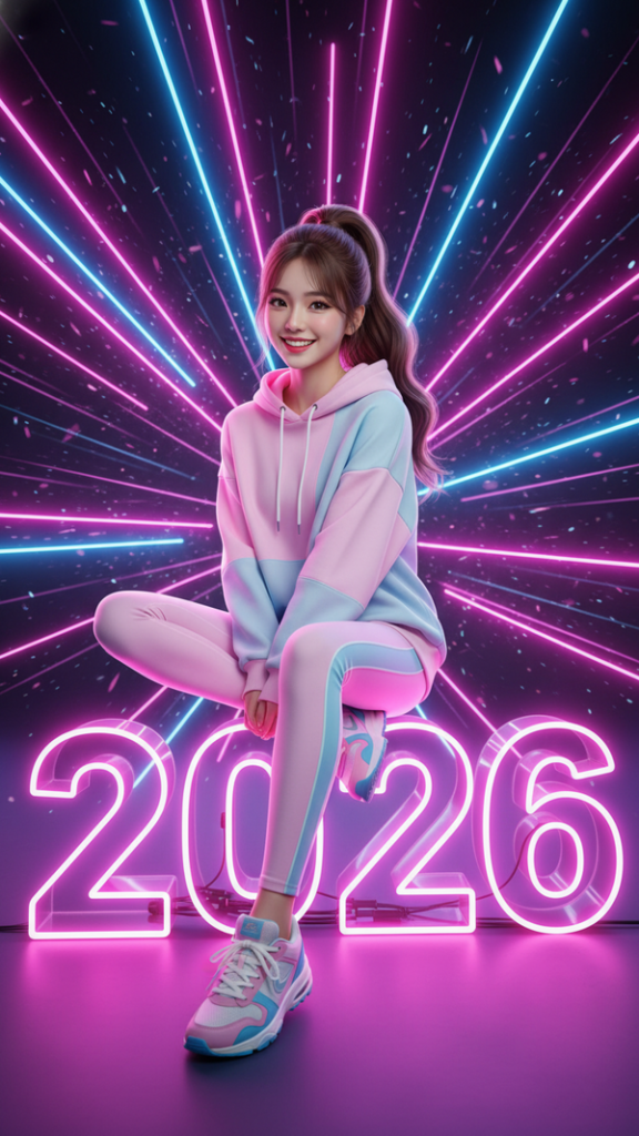 Tạo chân dung siêu sắc nét của cô gái trẻ trong không gian neon 2026