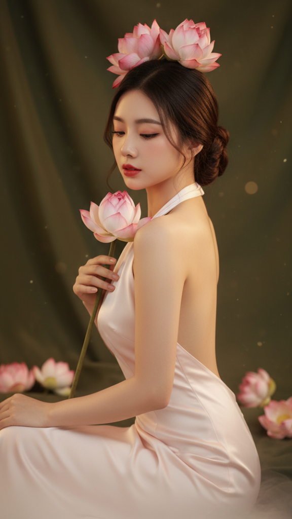 Chân dung thanh lịch của cô gái trẻ với vẻ đẹp truyền thống Á Đông