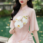 Chân dung sống động của cô gái trẻ trong áo dài truyền thống Việt Nam