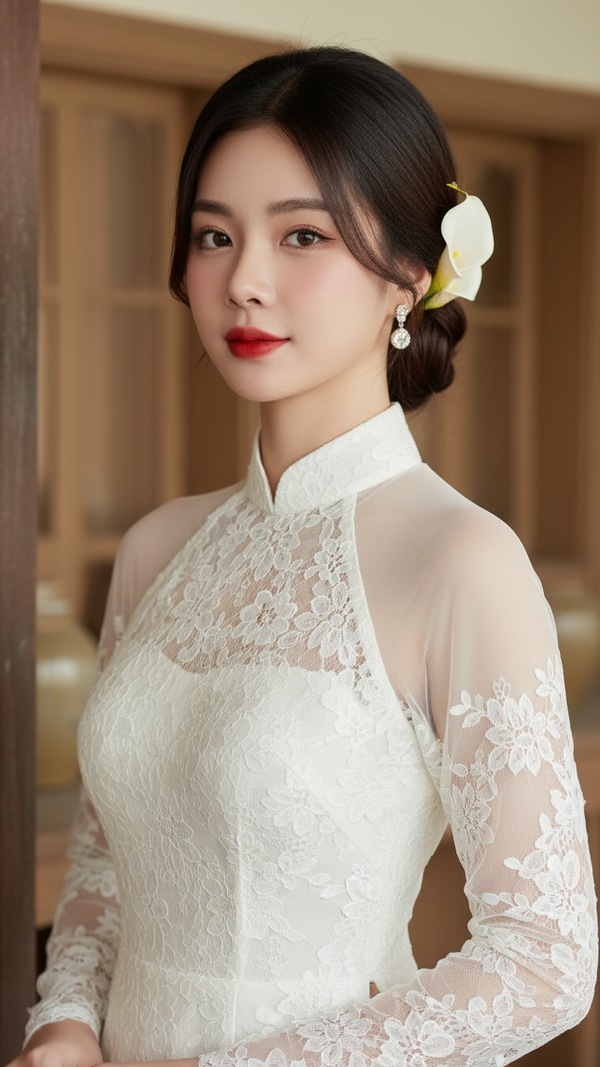 Chân dung ultra-realistic của cô gái Việt trong áo dài cách tân hiện đại