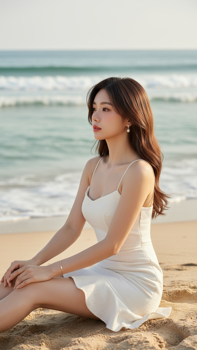 Chân dung các cô gái trẻ bên bờ biển với phong cách thời trang tinh tế