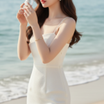 Chân dung quý cô trẻ trung bên bờ biển phong cách thời trang tự nhiên