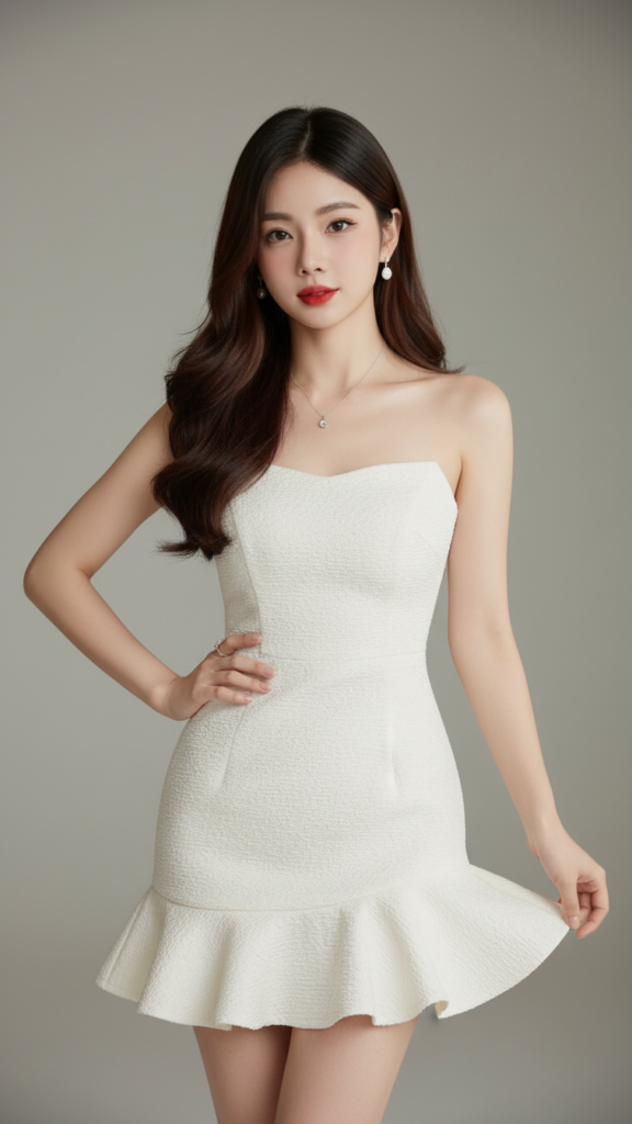 Chân dung thực tế của cô gái trẻ đẹp và tự tin trong bộ đầm tinh tế