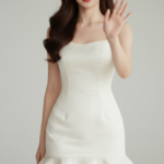 Chân dung thực tế của cô gái trẻ tự tin và thanh lịch trong trang phục hiện đại.