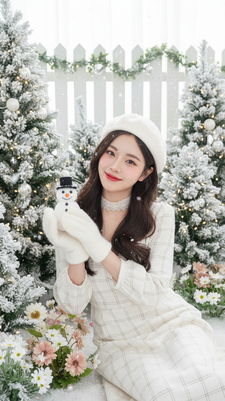 Tạo chân dung nữ sinh Giáng Sinh đầy sắc màu và sống động