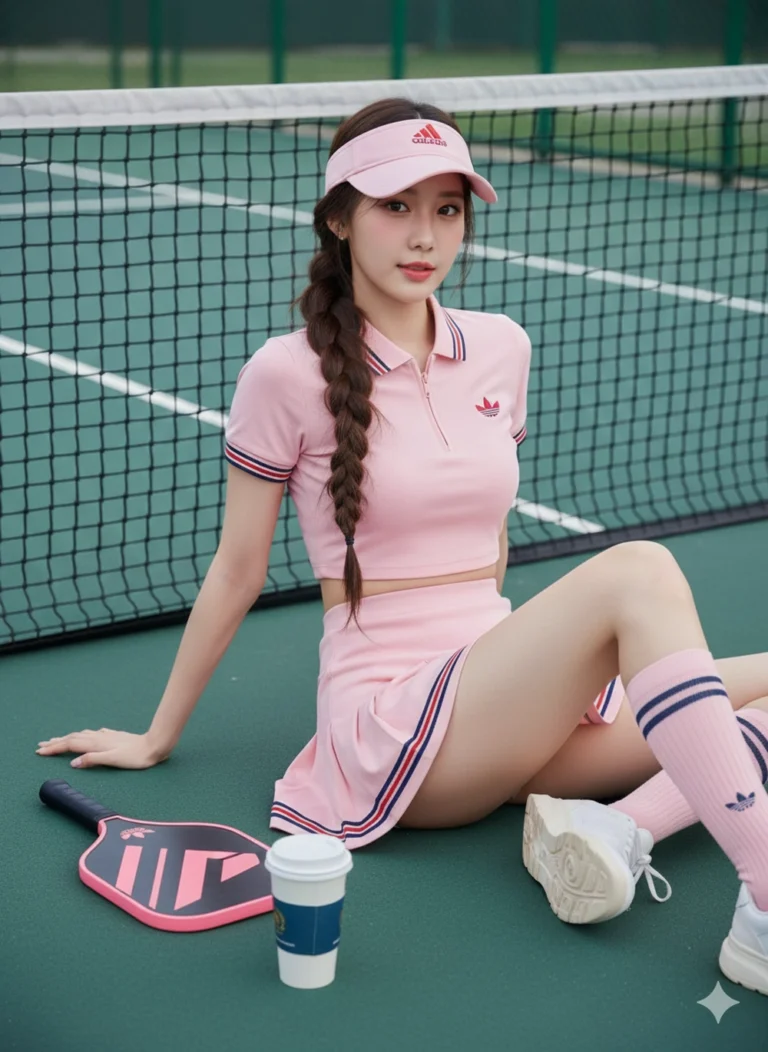 Chân dung cô gái năng động trên sân thể thao với phong cách athleisure thời thượng