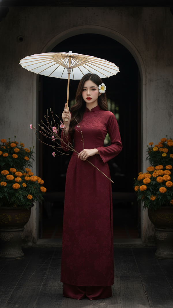 Chân dung nữ sinh thanh lịch trong bối cảnh cổ điển bí ẩn và cuốn hút