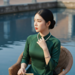 Chân dung thực tế của cô gái trẻ giữa không gian yên bình ven hồ