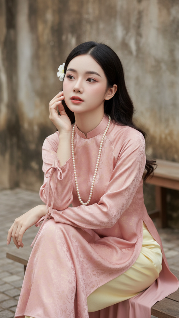 Chân dung thanh lịch của cô gái Việt trẻ với áo dài và vẻ đẹp tự nhiên