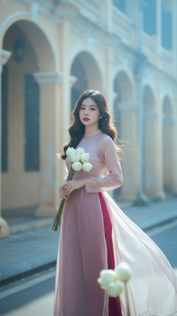 Chân dung thanh lịch của cô gái Việt trong ánh sáng dịu dàng giữa phố cổ Việt Nam