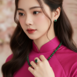 Chân dung gần gũi của cô gái trẻ trong trang phục Áo dài truyền thống Việt Nam