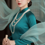 Chân dung thực tế của phụ nữ Á Đông trong áo dài truyền thống thanh lịch và tinh tế
