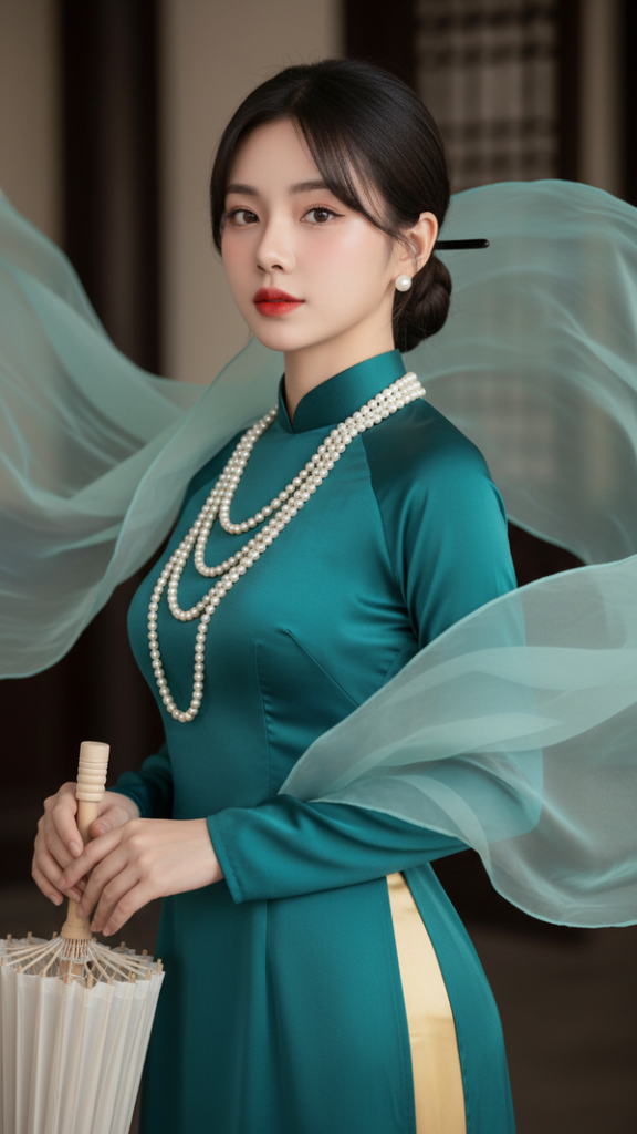 Chân dung thực tế của phụ nữ Á Đông trong áo dài truyền thống thanh lịch và tinh tế