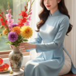 Chân dung thực tế của cô gái Việt trong áo dài giữa không gian Tết ấm áp