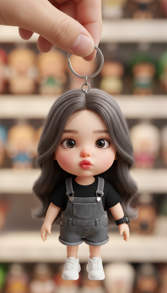 Chân dung thực tế của cô gái nhỏ xinh như mô hình trong cửa hàng phụ kiện dễ thương