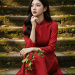 Chân dung cô gái Việt trong ao dài giữa khung cảnh cổ kính và ấm áp