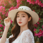 Chân dung thực tế của cô gái trẻ dưới ánh hoàng hôn lãng mạn