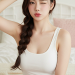 Chân dung cô gái trẻ đẹp tự nhiên trong phòng ngủ tối giản, ảnh 8K sắc nét